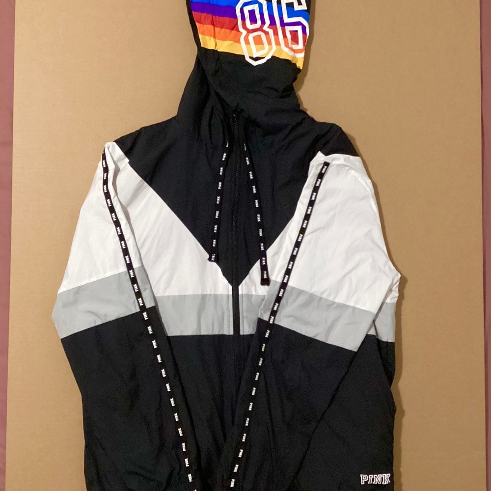 Victoria's Secret PINK Sherpa Lined Full Zip Anorak Hoodie Jacket